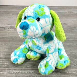 Webkinz Tropical Island Pup Plush Puppy Dog Green Blue Stuffed Animal - NO CODE
